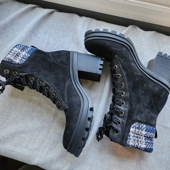 NWOT Veronica Beard Westport Water Resistant Black Suede Boots - Size 10 - Picture 9 of 14